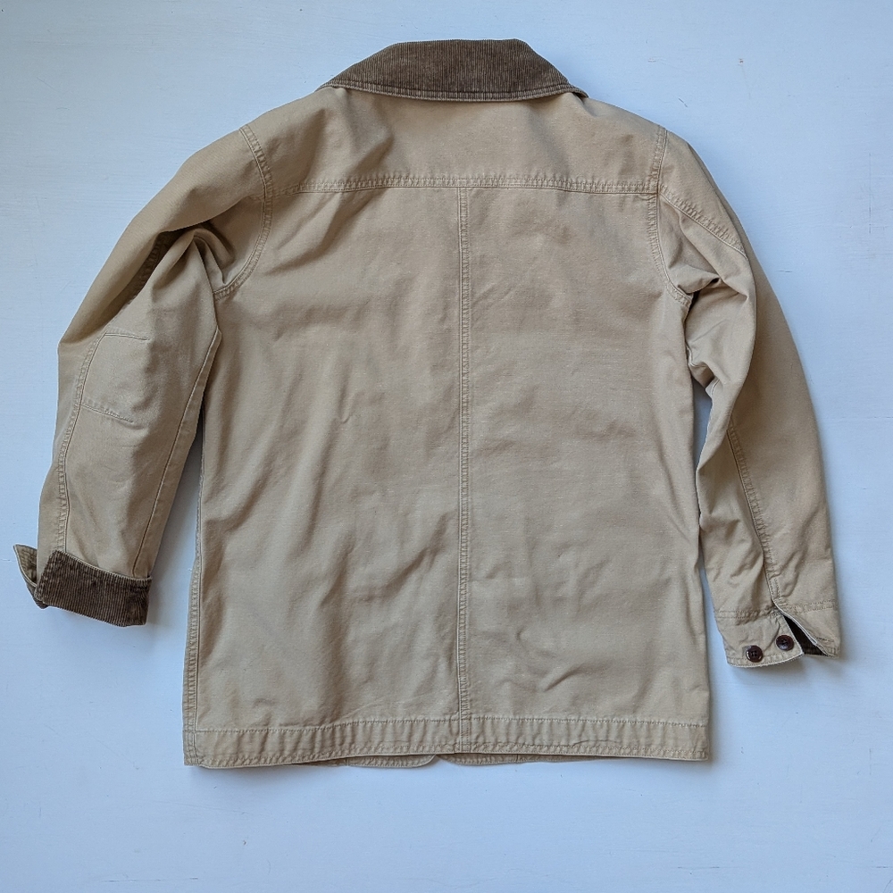 L.L. Bean Women's Tan Chore Coat Jacket with Brown Accents 100% Cotton Size M - Picture 2 of 12